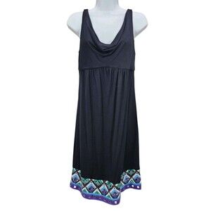 Vtg Diane von Furstenberg Silk Jersey Dress Women's 4 Empire Waist Black Coastal